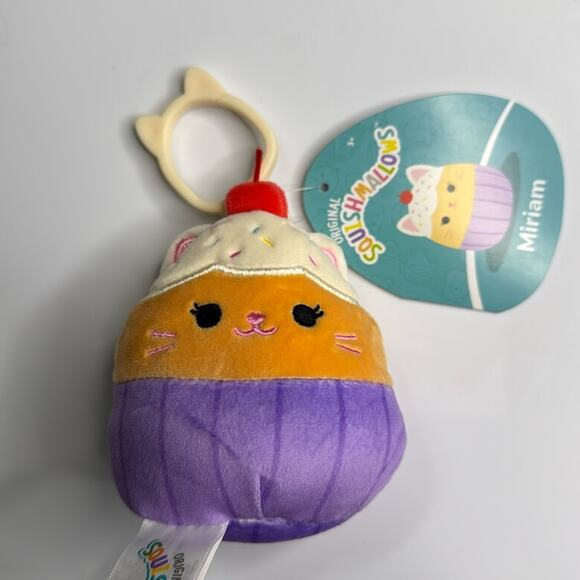 Squishmallows Other - NWT Squishmallows Miriam the Sundae Cat 3.5” Clip
